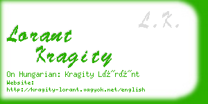 lorant kragity business card